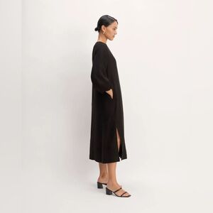 Everlane Black Linen Midi Dress